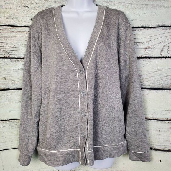 All In Motion Women’s Cardigan Gray Button Front Lounge Top Size L - Picture 1 of 7